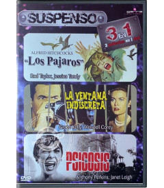 DVD - SUSPENSO 3 EN 1 (LOS PÁJAROS, LA VENTANA INDISCRETA, PSICOSIS)